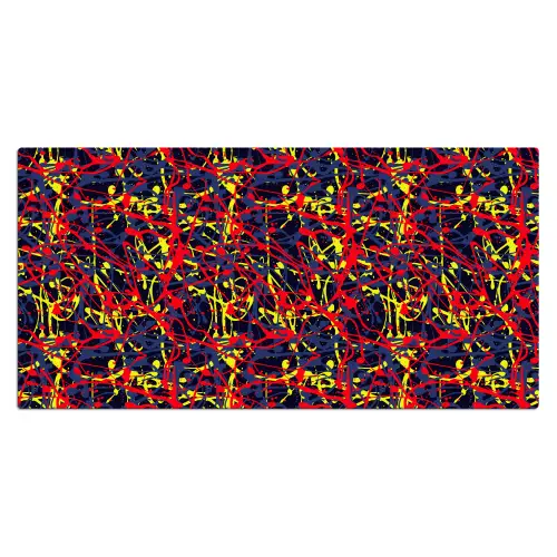 Waterverf - Rood - Geel Muismat XXL klein 681 -3d_leeg