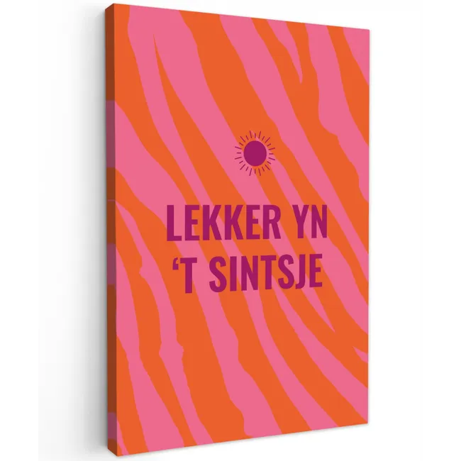 Quote - Zomer - Roze Tuinposter op houten frame 2 cm dik klein -3d