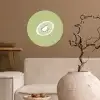 Kiwi - Lijntekening - Minimalistisch - Groen Wandcirkel behangsticker klein -sfeer1