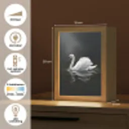 Zwaan - Water - Natuur - Realistisch - Wit Light Box met kabel (Kinderlampje) klein -USP_NL