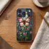 Vlinder - Roze - Bloemen - Bladeren Telefoonhoesje iPhone 17 Pro klein -sfeer1