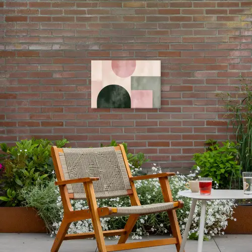 Vormen - Abstract - Cirkel - Zwart Tuinposter op houten frame 2 cm dik klein -sfeer3