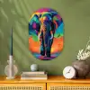 Olifant - Kleurrijk - Lucht - Abstract Wandcirkel Ovaal Forex klein -sfeer2