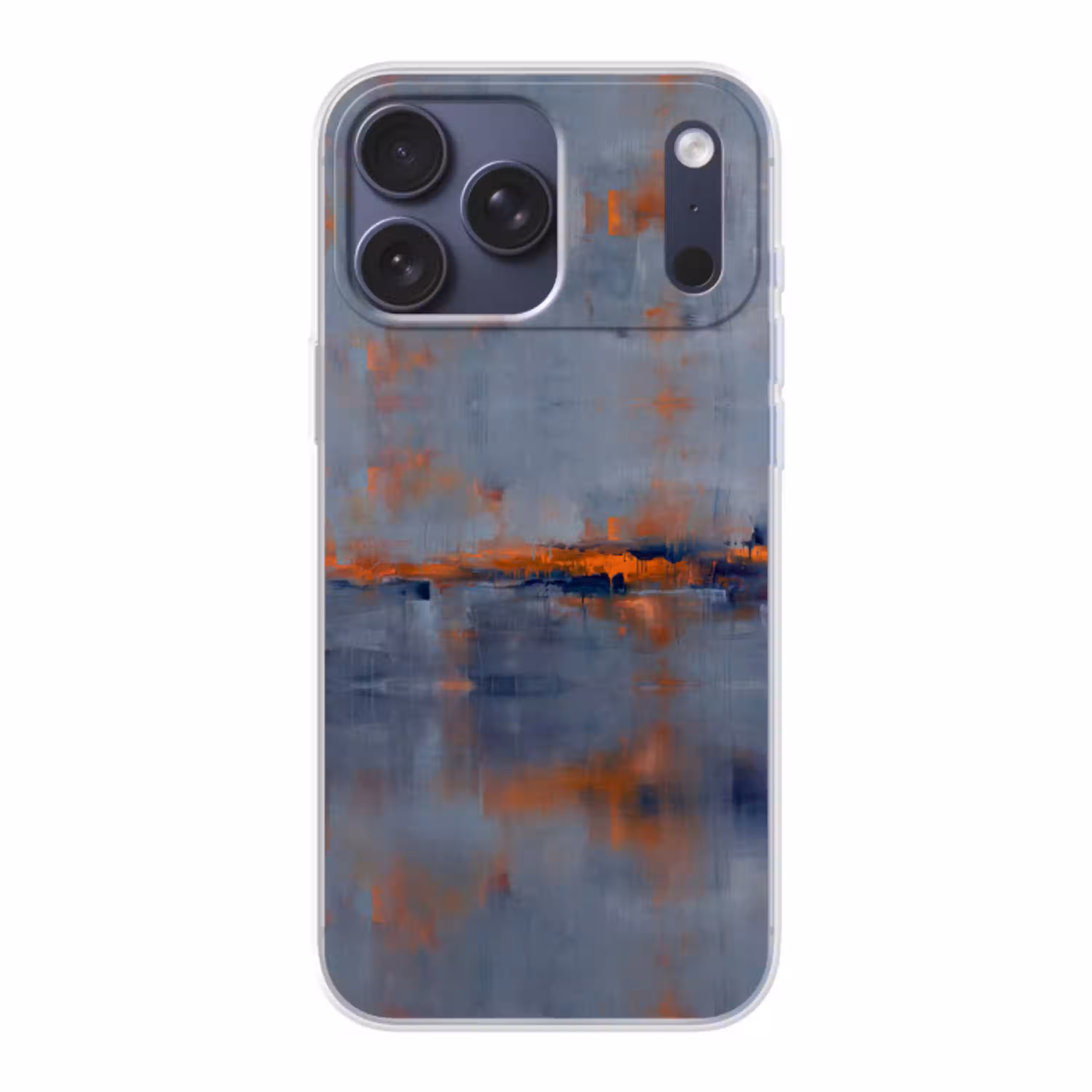 Abstract - Kleuren - Modern - Oranje - Grijs Telefoonhoesje iPhone 17 Pro Max klein -3d