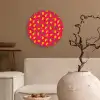 Roze - Mango - Blauwe - Streepjes Wandcirkel kunststof plaat 5mm dik klein 188 -sfeer1