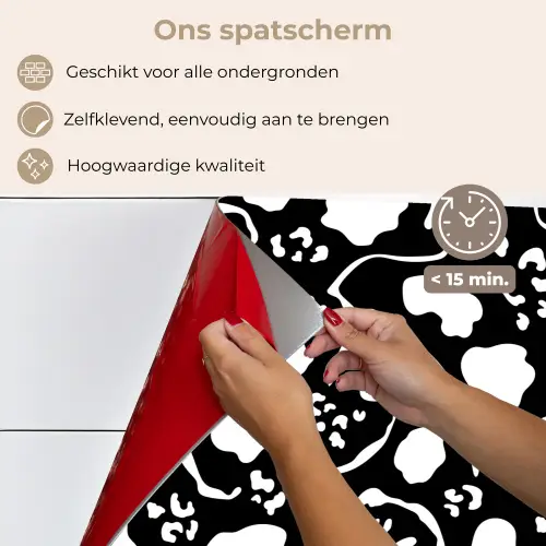 Wit - Zwart - Vormen - Patroon keuken achterwand spatscherm klein 900 -spatscherm_NL
