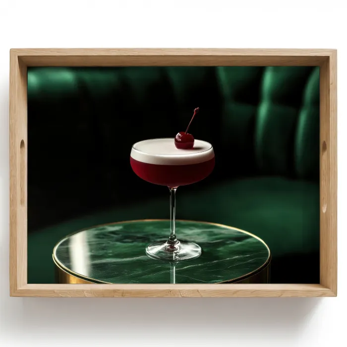 Kers - Cocktail - Rood - Marmer Dienblad Rechthoek middel -z3d_shopping
