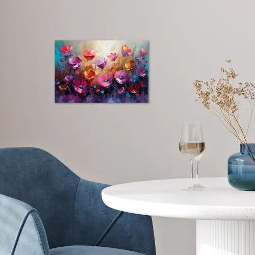 Bloemen - Botanisch - Kunst - Roze - Natuur poster papier klein -sfeer3