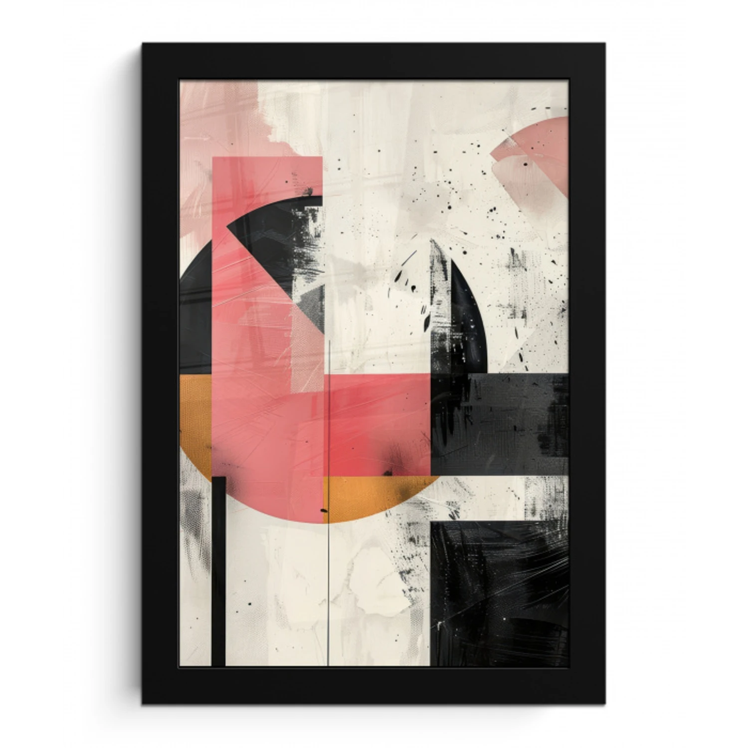 Roze - Abstract - Aesthetic - Modern - Vormen fotolijst zwart zonder passe partout klein -3d