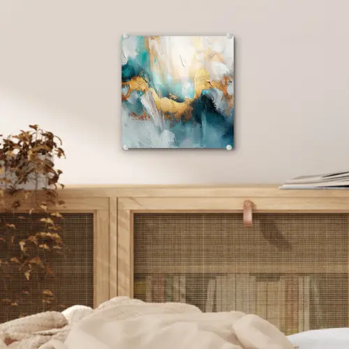 Abstract - Kunst - Gold - Blauw plexiglas 5mm klein -sfeer4
