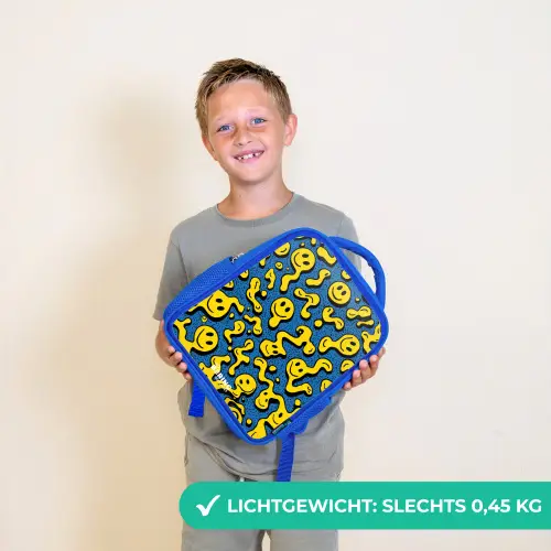 Smiley - Blauw - Geel Kinderrugzak - Blauw middel -sfeer1_NL