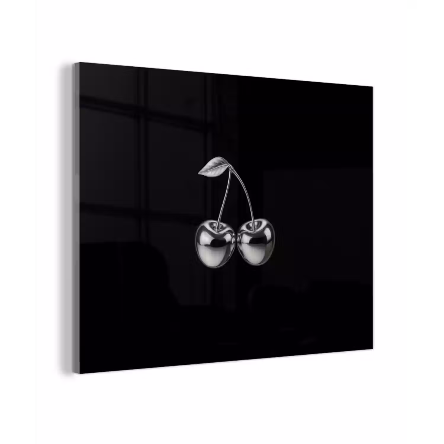 Glas schilderij - Kers - Luxueus - Metallic