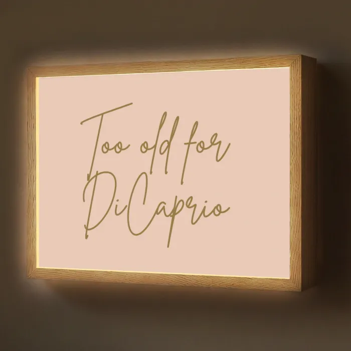 Too old for dicaprio - Roze - Groen Light Box met batterij (Wandlamp) middel -z3d_website