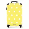 Gele achtergrond met witte stippen NBS - Handbagage koffer - Kinderen Unisex middel -productfoto_recht