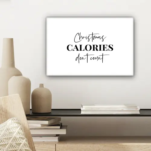 Kerst quote - Winter - Christmas calories - Wit canvas 2cm klein -sfeer6