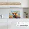 Schotse hooglander - Natuur - Kleurrijk - Bloemen keuken achterwand spatscherm klein -sfeer4_FR