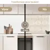 Golven - Structuur - Beige keuken achterwand 2 middel 871 -voor-na2_NL
