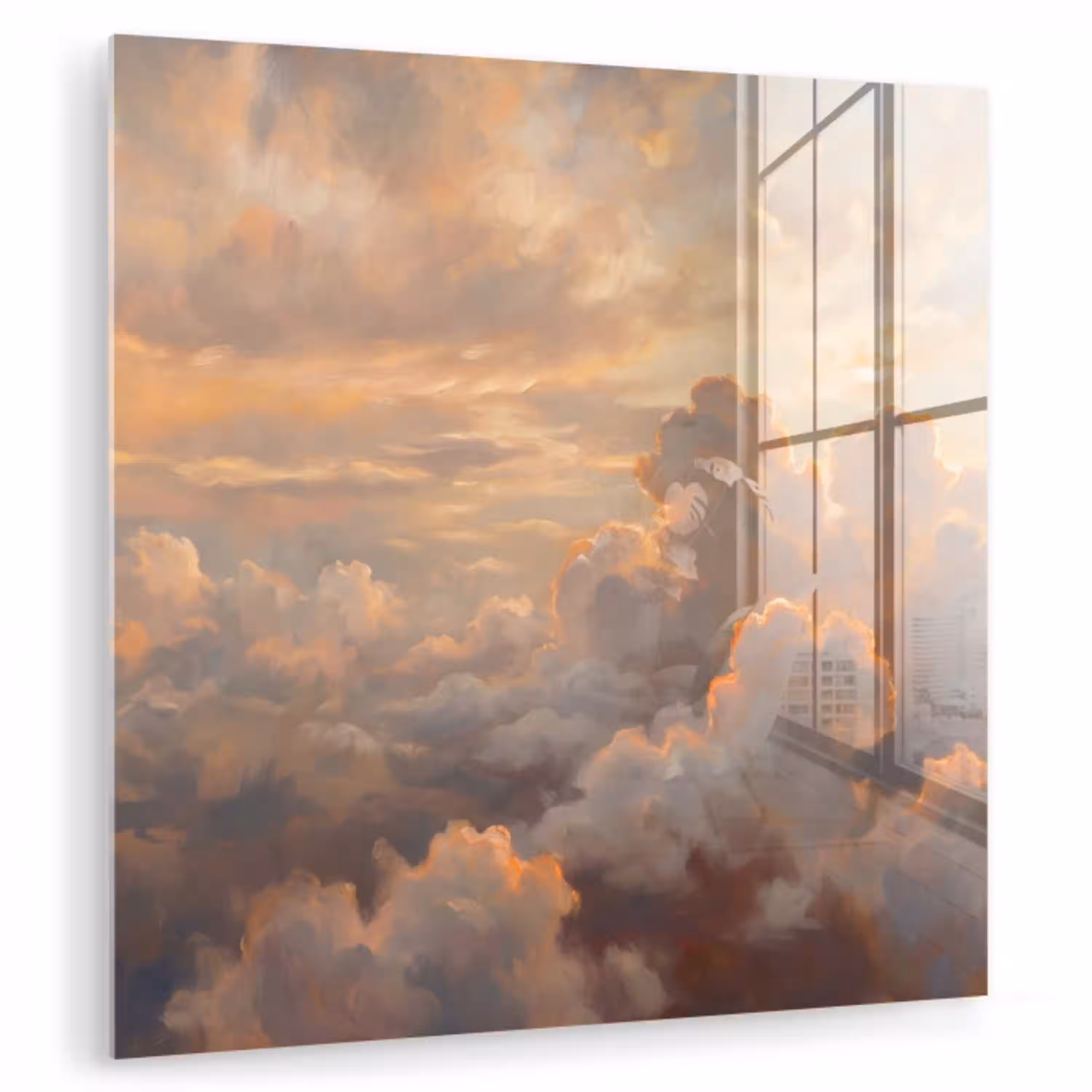 Wolken - Zonsondergang - Natuur - Abstract - Goud plexiglas 5mm klein -zzzproduct_nieuw
