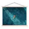 Vrouw - Water - Bikini - Oranje textielposter latten blank klein -3d