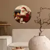 Kerst - Kerstman - Winter - Open Haard Wandcirkel behangsticker klein -sfeer1
