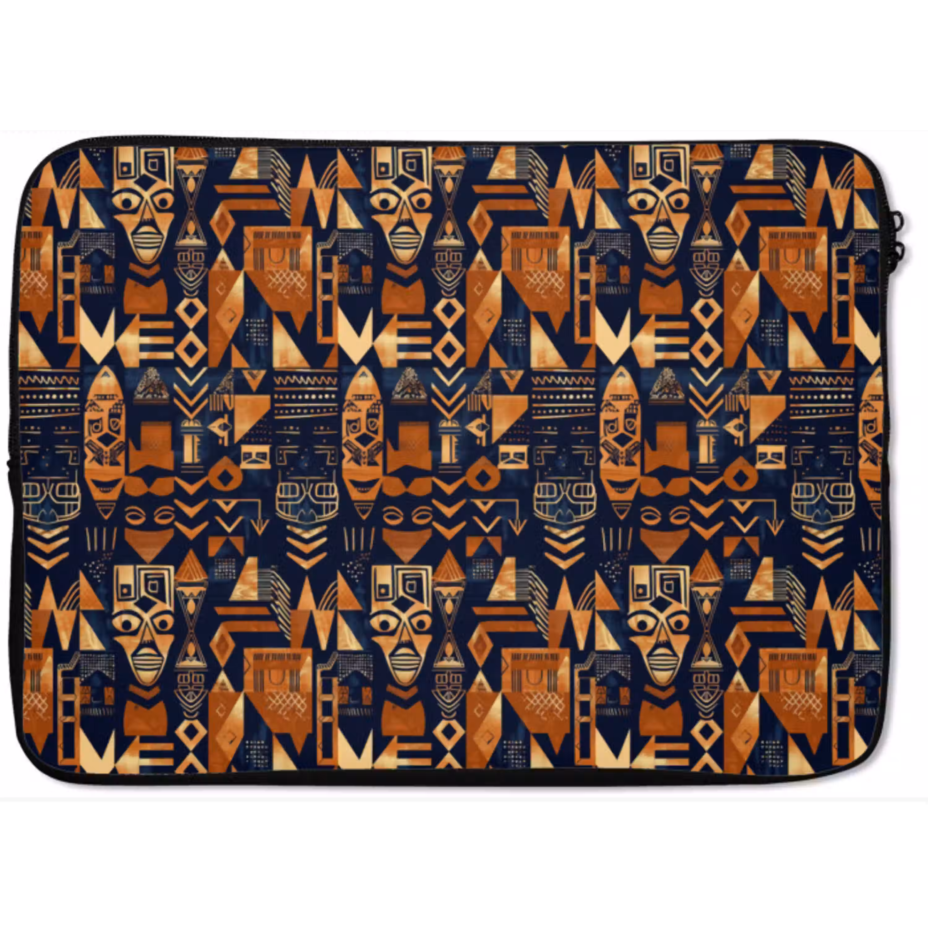 Nachtblauw - Koper - Tribaal - Maskers laptophoes neopreen klein 279 -zkaufland3dotto