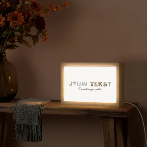 Jouw Tekst - Lettercollage Light Box met kabel (Tafellamp) klein -sfeer4