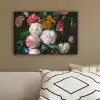 Stilleven met bloemen in een glazen vaas - Schilderij van Jan Davidsz. de Heem canvas 2cm klein -sfeer3