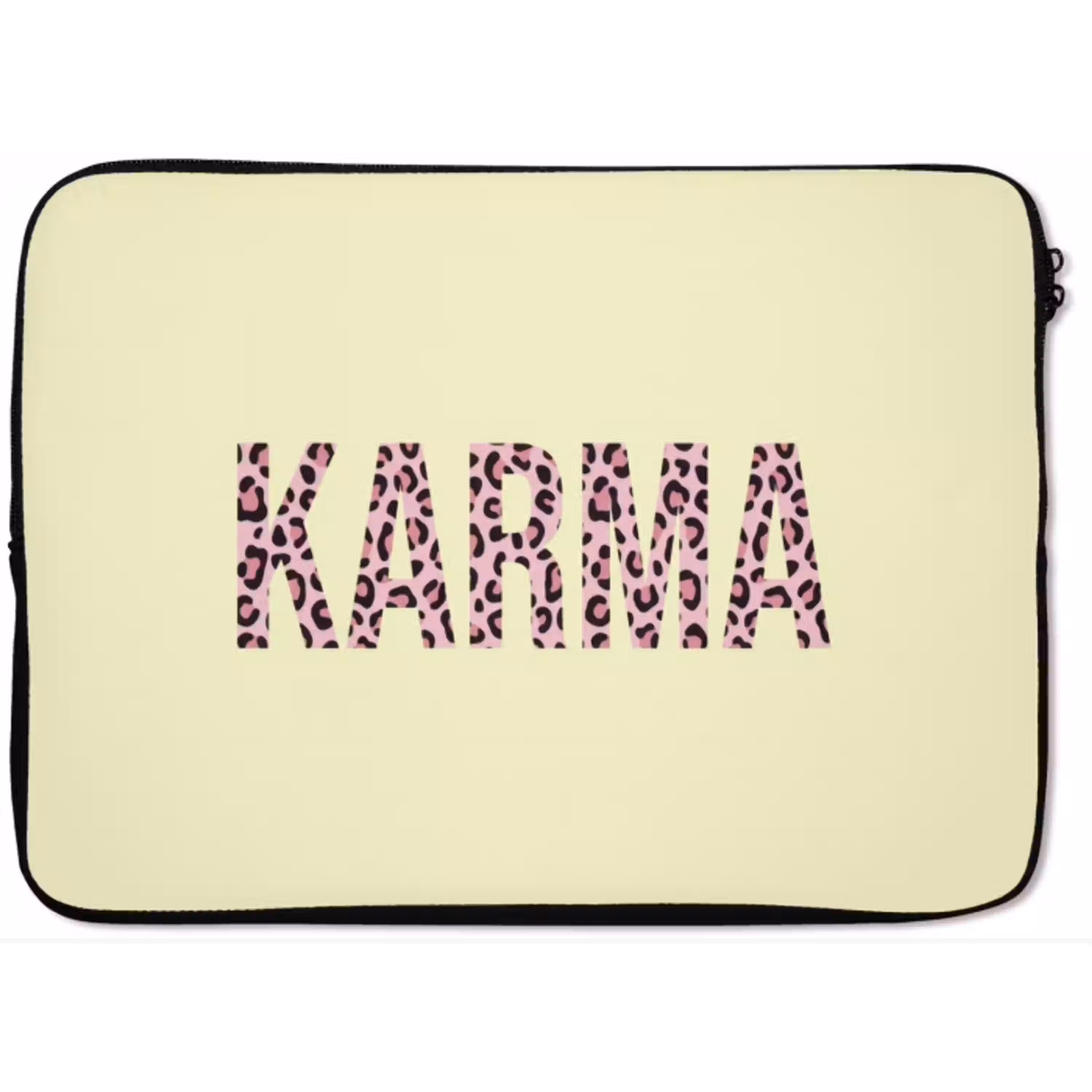 Karma - Luipaardprint - Geel laptophoes neopreen klein -zkaufland3dotto