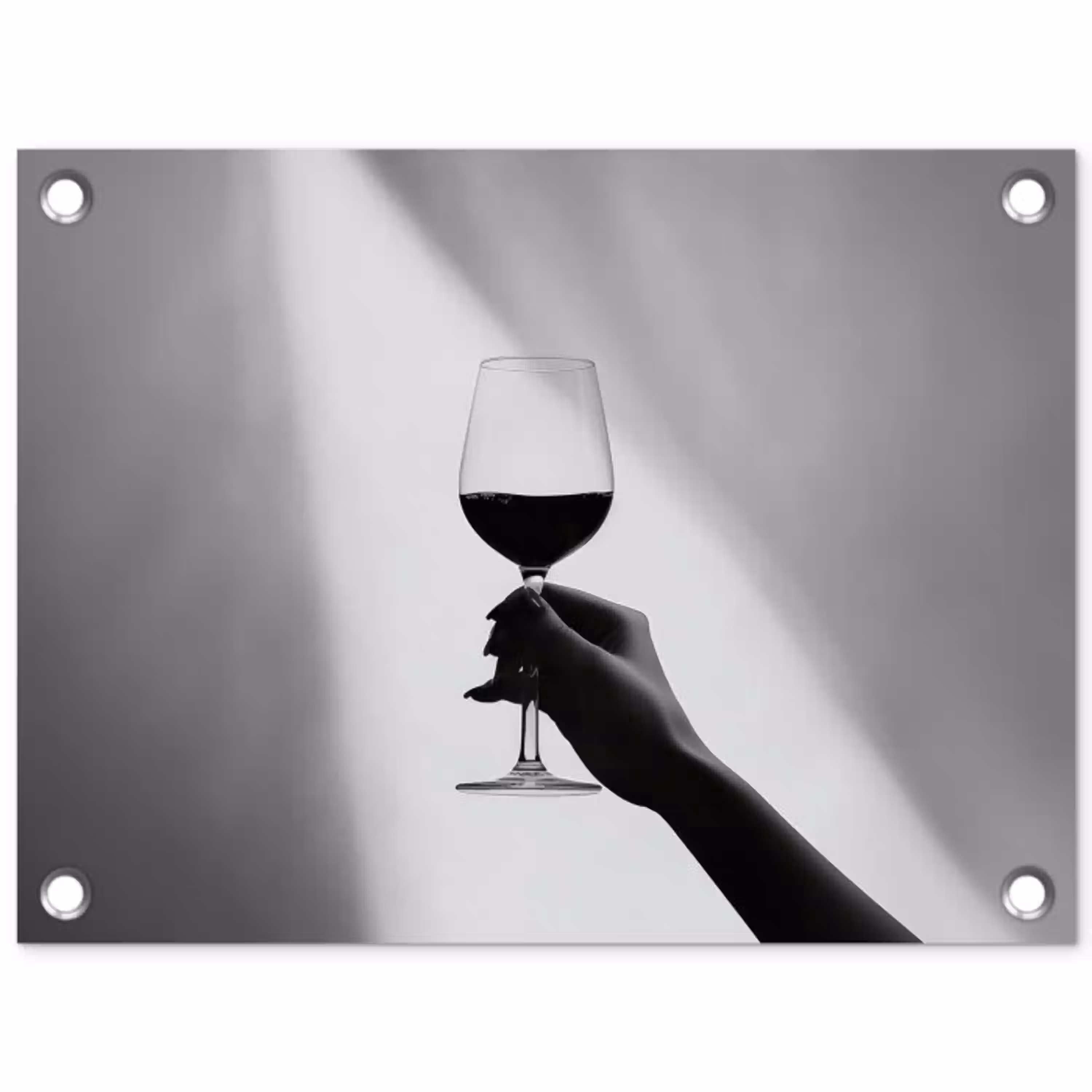 Lichtinval - Wijn - Rood - Glas tuinposter los doek klein -3d