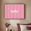 Roze - Gestreept - Belle Textielframe zwart klein -sfeer1