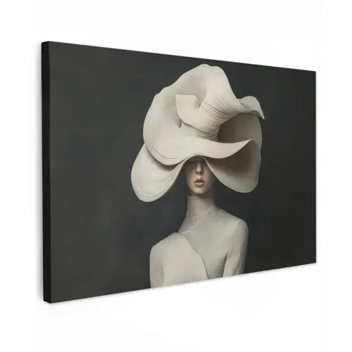 Modern - Vrouw - Hoed Tuinposter op houten frame 2 cm dik klein -3d