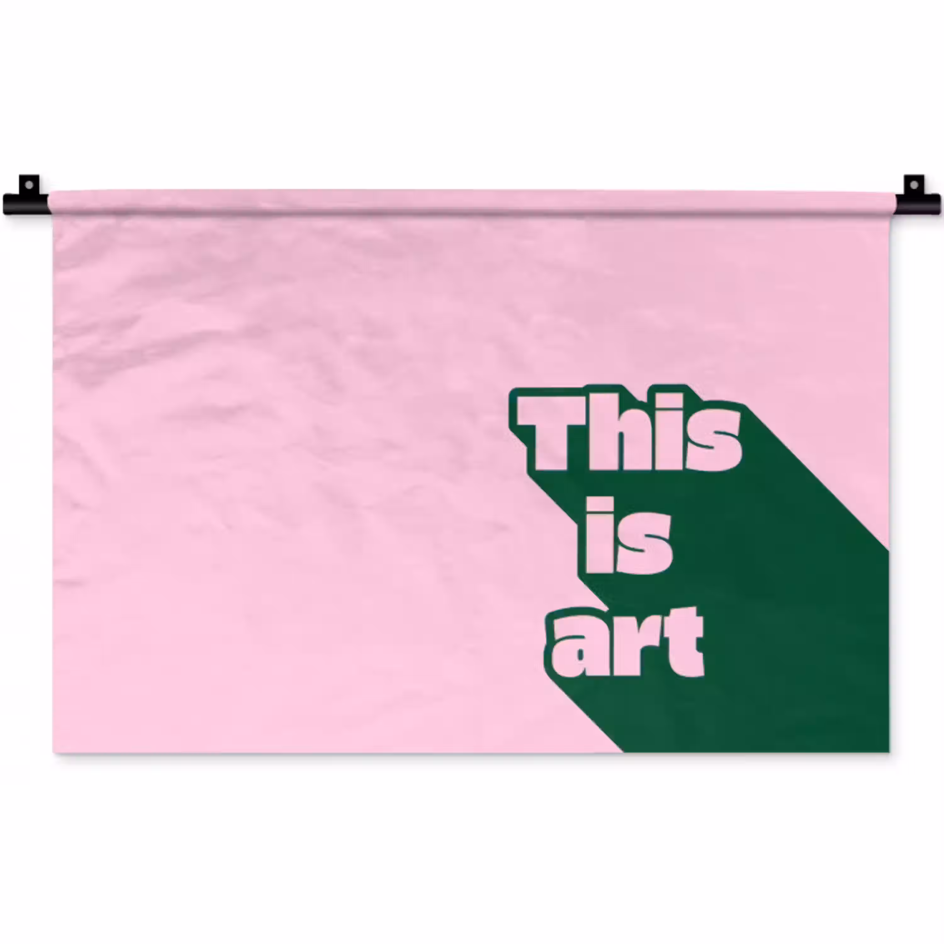 Groen - Teskt - This is art - Roze Wandkleed katoen klein -zz3d