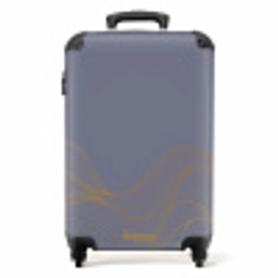 Minimal - Grijsblauw met gouden golven NBS - Handbagage koffer - Unisex middel -productfoto_recht