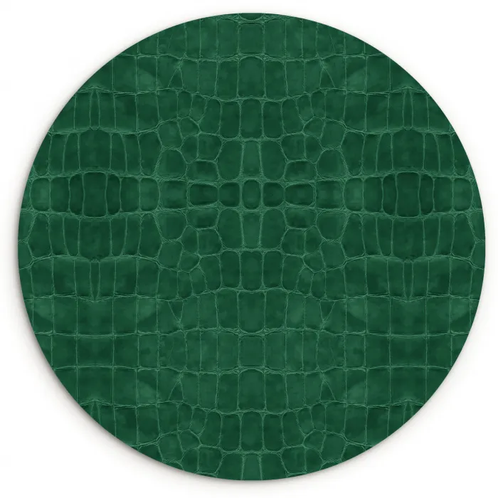 Krokodil - Leer - Smaragd - Groen Wandcirkel plexiglas klein 852 -3d