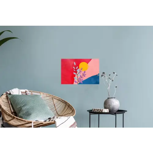 Bladeren - Zon - Abstracte vormen Muursticker klein -plant