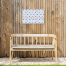 Paddenstoel -Sprookje - Blauw Tuinposter op houten frame 2 cm dik klein 845 -sfeer4