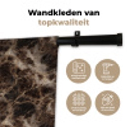 Bruin - Goud - Marmer Wandkleed katoen klein 269 -sfeer2