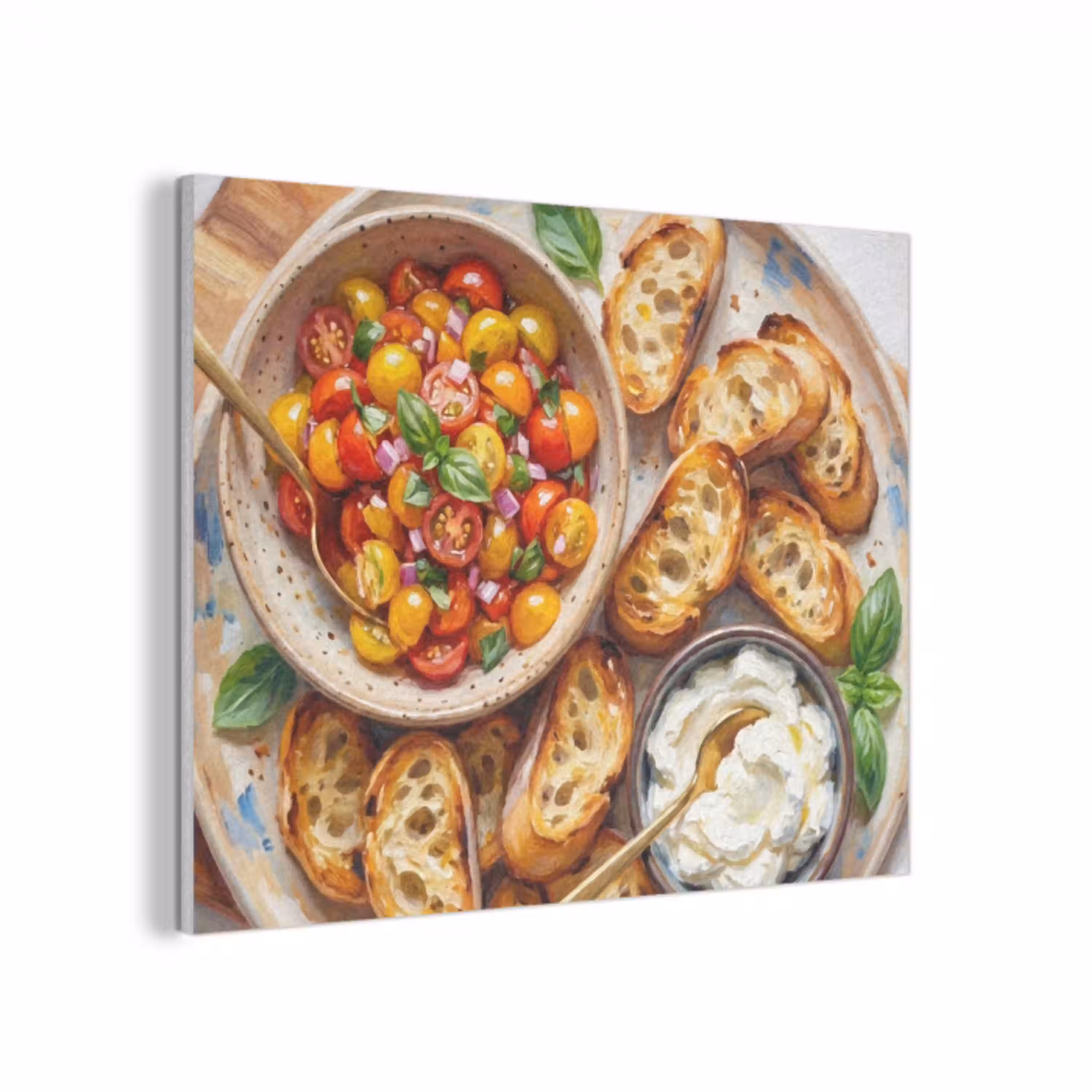 Eten - Tomaat - Brood - Kleurrijk - Keuken PET vilt klein -3d