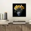 Quotes - Bloem - Tulp - Geel aluminium wit klein -sfeer1