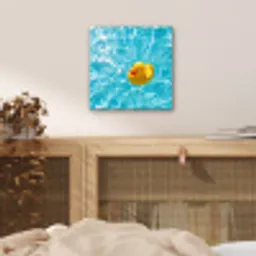 Badeend - Dobberen - Blauw aluminium wit klein -sfeer3