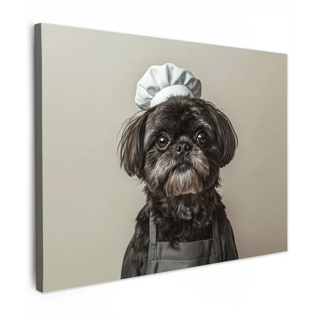 Canvas Print - Chef's Clothing - Black - Dog