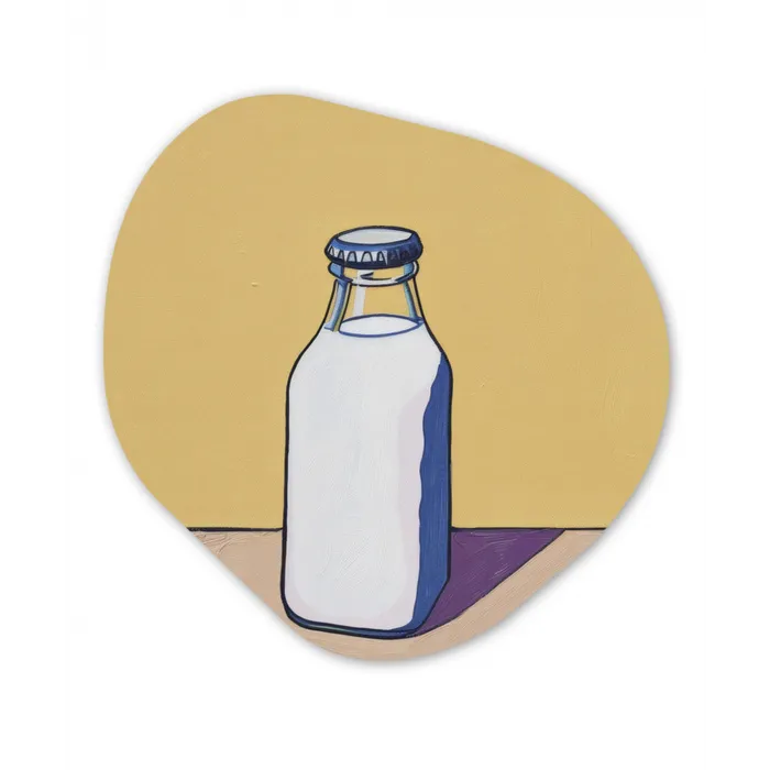 Glazen - Fles - Illustratie - Melk Wandcirkel Organisch Forex 3mm klein -3d