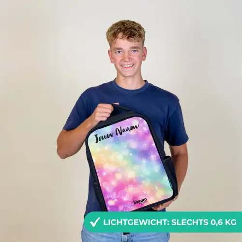 Licht - Regenboog - Hartjes Rugzak - Zwart middel -sfeer7_NL