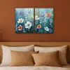Bloemen - Kleurrijk - Blauw - Natuur Canvas - Meerluiken 2 luik klein -sfeer2