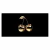 Kersen - Zwart - Goud - Chrome Muismat XXL klein -3d_leeg