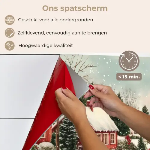 Kerstsfeer - Landelijk - Rood keuken achterwand spatscherm klein -spatscherm_NL
