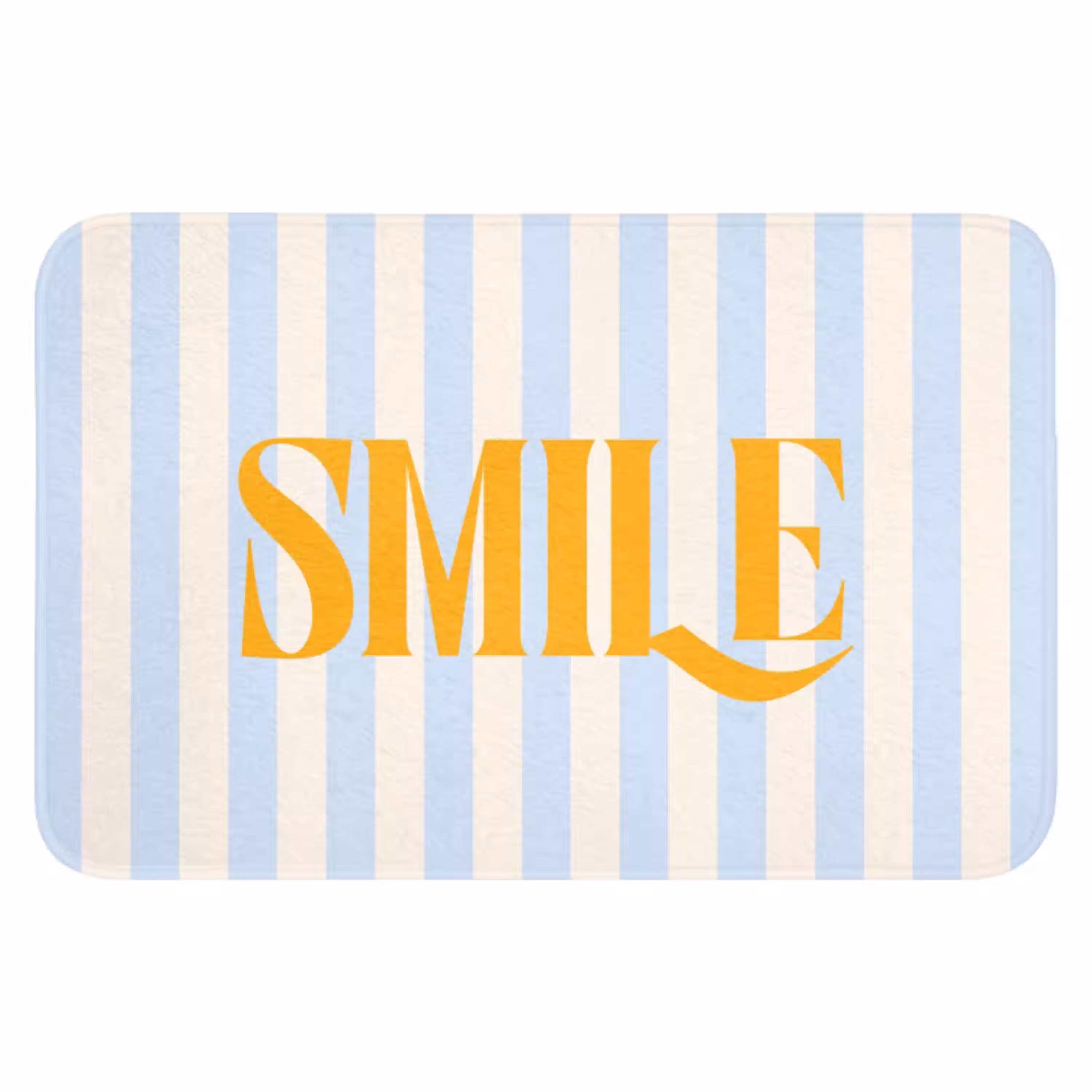 Oranje - Blauw - Strepen - Smile WCmat klein -3d