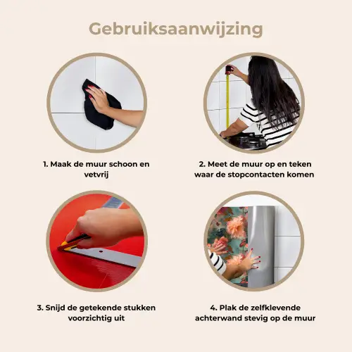 Roze - Patroon - Bloemen keuken achterwand 2 middel 871 -gebruiksaanwijzing_NL