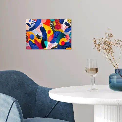 Vormen - Abstract - Stippels - Blauw poster papier klein -sfeer3