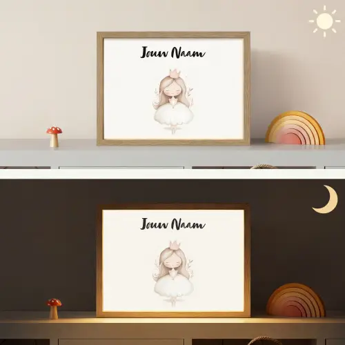 Kroon - Ballerina - Kroon - Minimalistisch Light Box met batterij (Wandlamp kind) middel -sfeer3_kind
